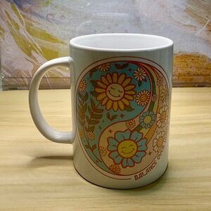 Floral Balance over Hustle yin yang floral boho Mug